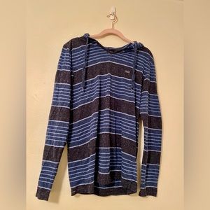 Vans Striped Pullover Hoodie • Donegal Tweed • Men • Large • Blue Purple